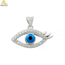 Gümüş Nazar Boncuğu Kolye Ucu